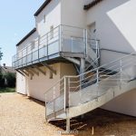 Escalier Métallique d'Extérieur À Retour Perpendiculaire